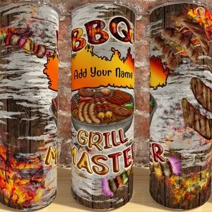 Put your name in the Fame Grill Master 20oz Straight Tumbler w/ Straw Included